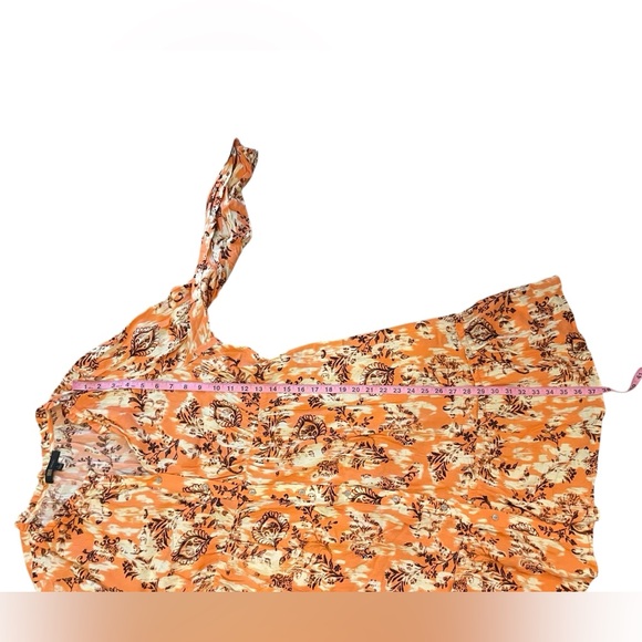 FRYE Cadmium Orange Combo Ruffle Dress - Picture 13 of 13